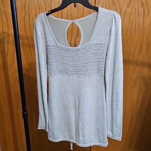 Elegant Silver Women's Top